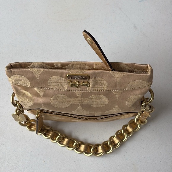 Coach Amanda Foldover Clutch Bag Gold - Picture 7 of 7